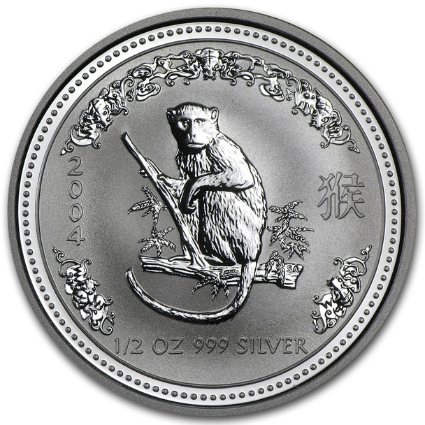 2004 1/2 oz Australia Silver Lunar Monkey BU - Series I 2004 1/2 oz Australia Silver Lunar Monkey BU - Series I