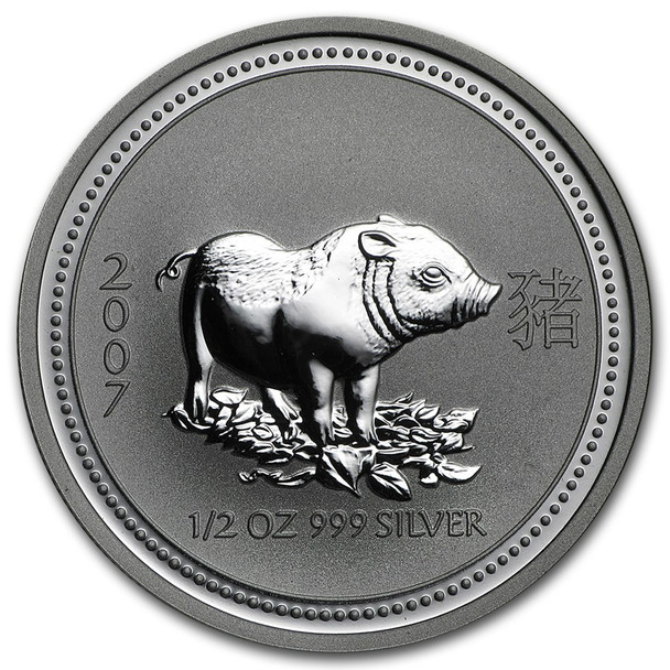 2007 1/2 oz Australia Silver Lunar Pig BU - Series I 2007 1/2 oz Australia Silver Lunar Pig BU - Series I