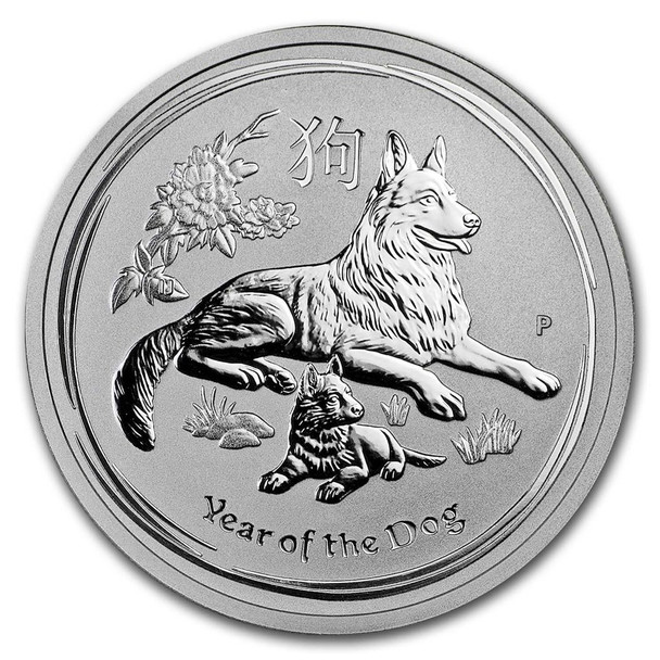 2018 1/2 oz Australia Silver Lunar Dog BU - Series II 2018 1/2 oz Australia Silver Lunar Dog BU - Series II