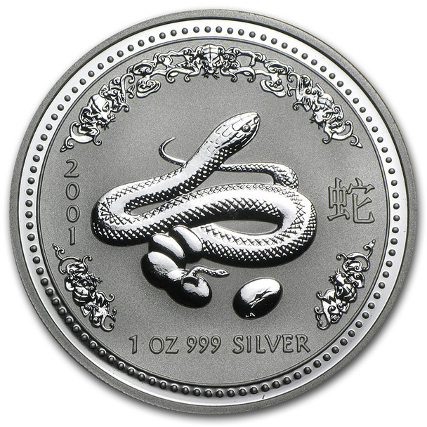 2001 1 oz Australia Silver Lunar Snake - BU - Series I 2001 1 oz Australia Silver Lunar Snake - BU - Series I