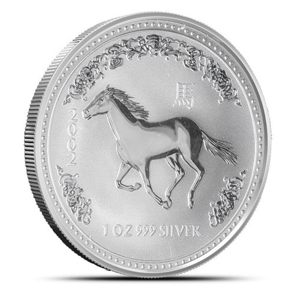 2002 1 oz Australia Silver Lunar Horse - BU - Series I