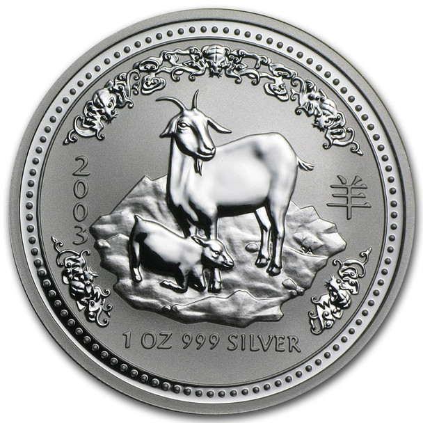 2003 1 oz Australia Silver Lunar Goat - BU - Series I 2003 1 oz Australia Silver Lunar Goat - BU - Series I