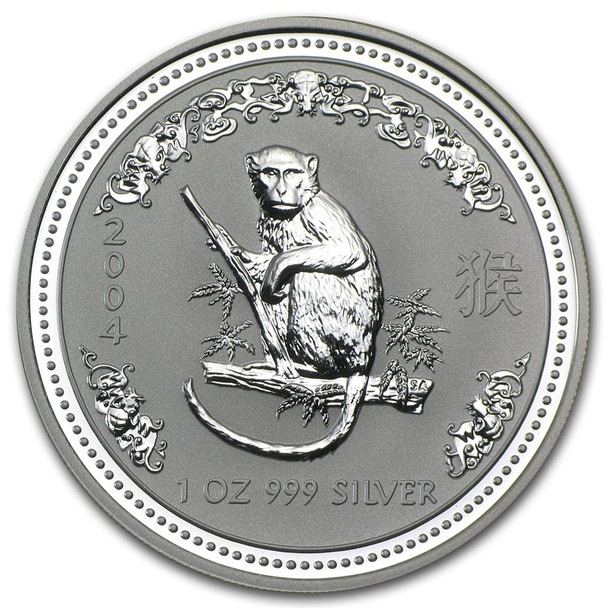 2004 1 oz Australia Silver Lunar Monkey BU - Series I 2004 1 oz Australia Silver Lunar Monkey BU - Series I