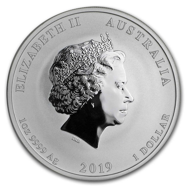 2019 1 oz Australia Silver Lunar Pig BU - Series II