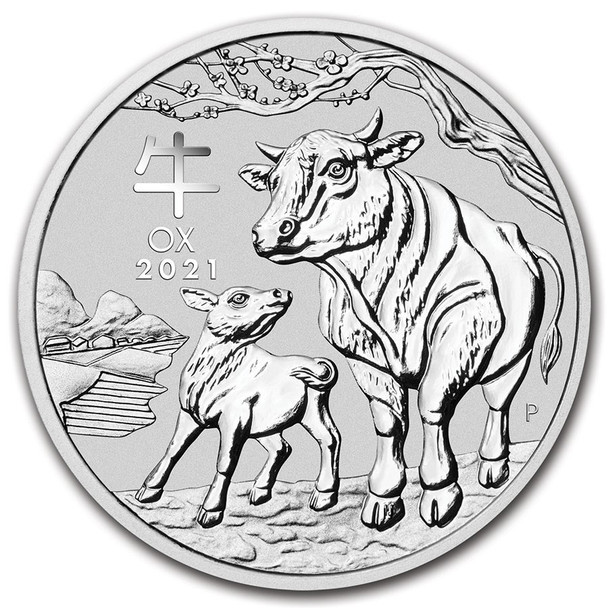 2021 1 oz Australia Silver Lunar Ox BU - Series III