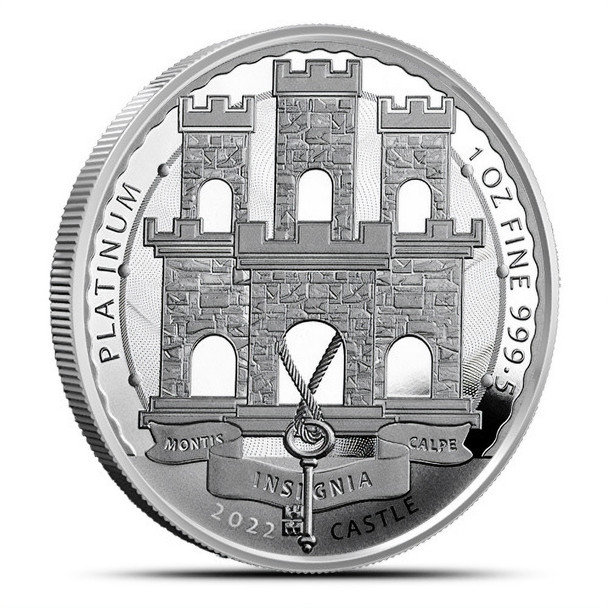 2022 1 oz Gibraltar Platinum Castle