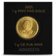 25 x 1 g Canadian MapleGram Gold Coins (Carded)