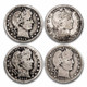$1 FV 90% Silver Barber Quarters - Avg Circ