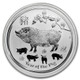 2019 1 oz Australia Silver Lunar Pig BU - Series II