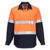 Hobart Hi-Vis Contrast 1/2 Button Shirt L/S