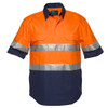 Hi-Vis Two Tone Regular Weight Short Sleeve Closed Front Shirt with Tape