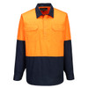 Canberra Hi-Vis Lightweight Contrast 1/2 Button Class D Shirt L/S