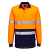 Hi-Vis Class D/N Cotton Comfort Contrast Polo Shirt L/S