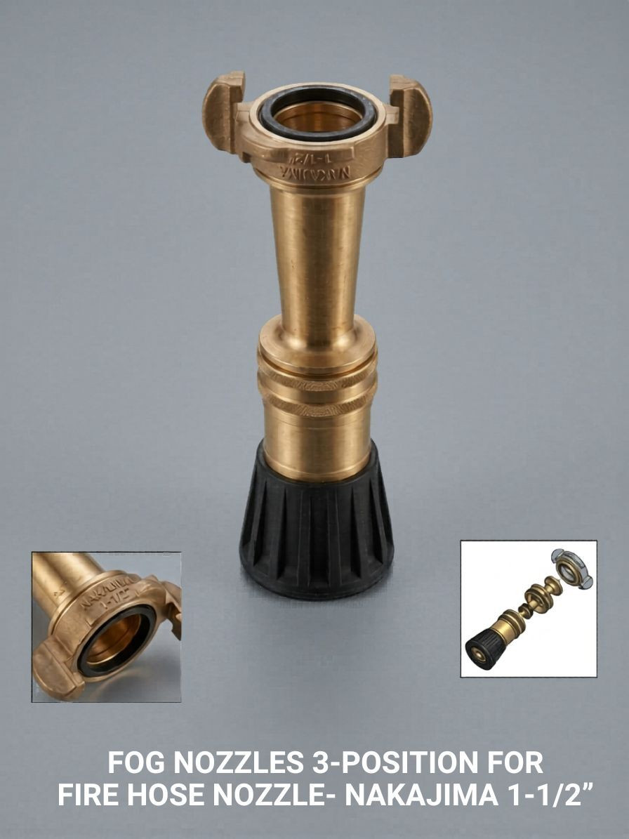 FOG NOZZLES 3-POSITION FOR FIRE HOSE NOZZLE- NAKAJIMA 1-1/2"