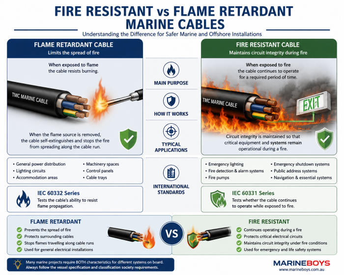 Fire Resistant vs Flame Retardant Marine Cables: What's the Difference?
