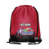 2026 Junior Gold Championships Red Drawstring Backpack with Name