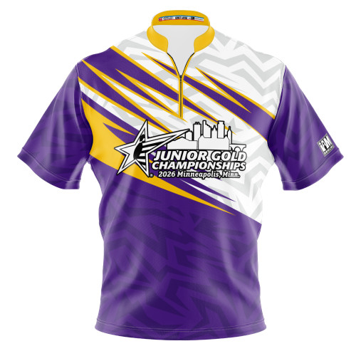2026 Jr Gold Championship Tribal Purple Yellow Bowling Jersey