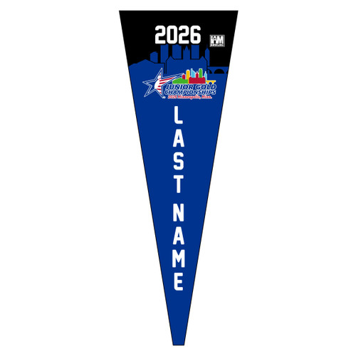2026 Junior Gold Championships Royal Blue Pennant with Name