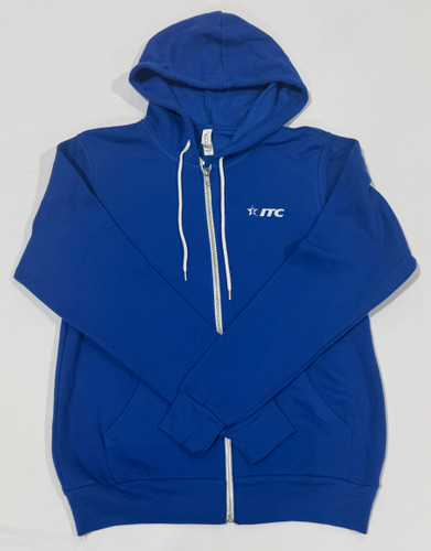 ITC White Logo Blue Zip Up Hoodie