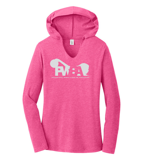 PWBA Light Grey Full Front Logo Ladies Lite Hoodies