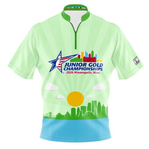 2026 Jr Gold Championship Green Sunrise Bowling Jersey
