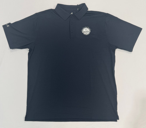 USBC Convention White Logo Heather Navy Polo