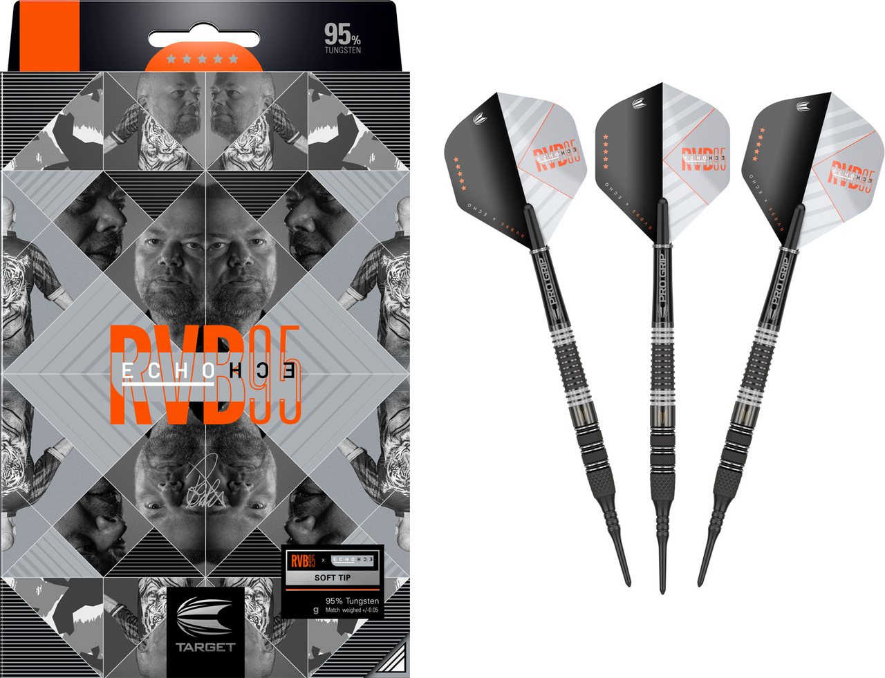 Rand Weggegooid tandarts Target Raymond van Barneveld 95x Echo Soft Tip Darts