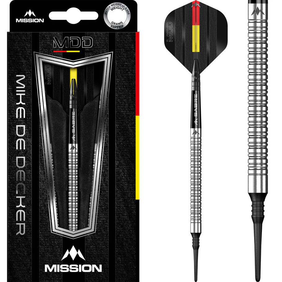 ダーツ Mission ミッション Mike De Decker 20g Mission Mike De Decker Soft Tip Darts - 20g