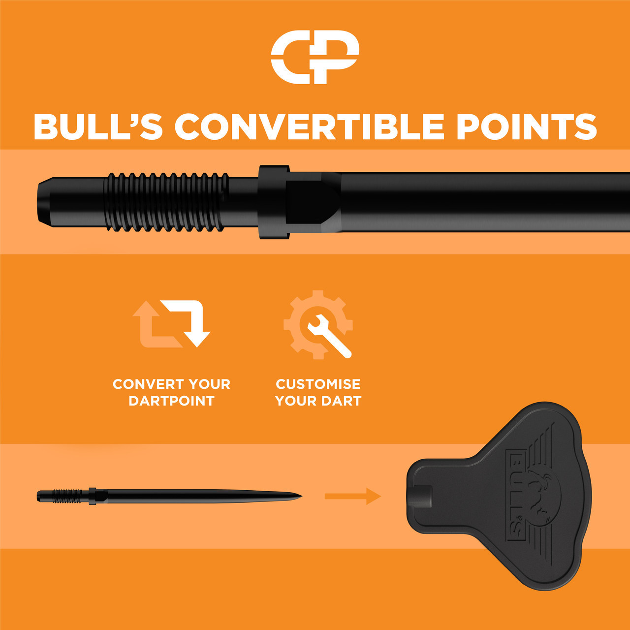 Bull's Prime Bolt Barrel Only CP Steel Tip Darts - 24g