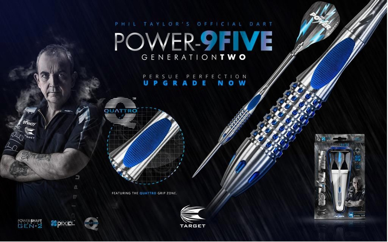 Target Phil Taylor Power 9Five Gen 2 Steel Tip Darts - 24g