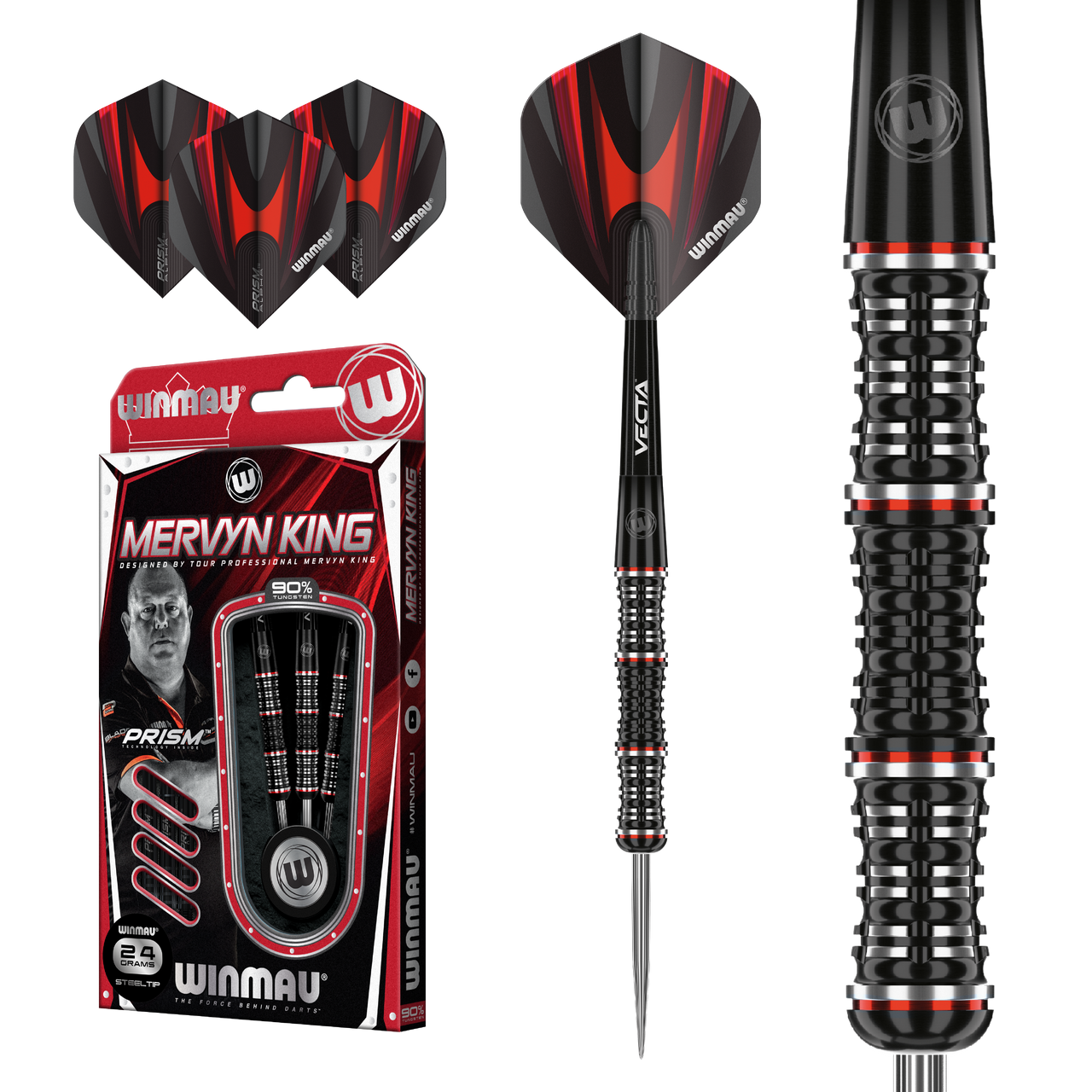 返品?交換対象商品】 Winmau Mervyn King 24g ハードダーツ ダーツ