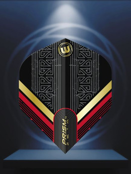Winmau  Prism Zeta Black, Red & Gold Flight Winmau  Prism Zeta Black, Red & Gold Flight