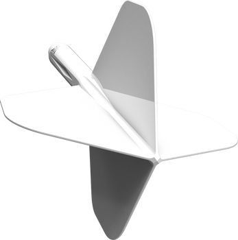 Mission Force 90 - New Moulded Flight & Shaft System - White - Standard No2 Medium Mission Force 90 - New Moulded Flight & Shaft System - White - Standard No2 Medium