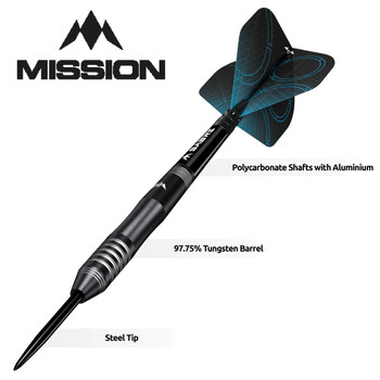 Mission Precision - Steel Tip - Black PVD 25g Mission Precision - Steel Tip - Black PVD 25g