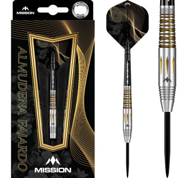 Mission Almudena Fajardo Ayuso - Steel Tip - 95% Tungsten - Gold PVD Milled Silver 21g Mission Almudena Fajardo Ayuso - Steel Tip - 95% Tungsten - Gold PVD Milled Silver 21g