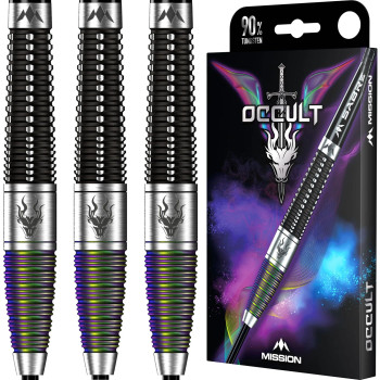 Mission Occult - Steel Tip - 90% - Black & Coral PVD 23g Mission Occult - Steel Tip - 90% - Black & Coral PVD 23g