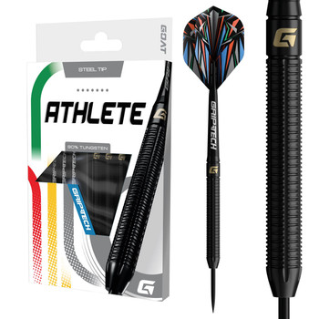 GOAT Athlete Black Steel Tip Darts - 24g