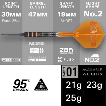 Target Raymond van Barneveld 95K Swiss Point Steel Tip Darts - 21g
