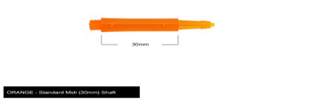 Harrows Clic Standard Midi 2ba Dart Shafts - Orange, 30mm, 30,