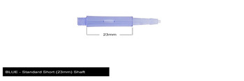 Harrows Clic Standard Short 2ba Dart Shafts - Blue, 23mm, 23,