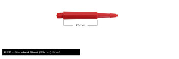 Harrows Clic Standard Short 2ba Dart Shafts - Red, 23mm, 23,