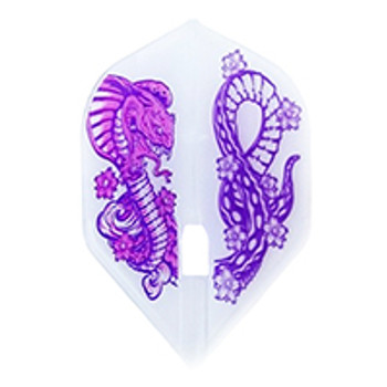 L-Style L1c Jelle Klaasen Cobra V1 Signature Champagne Flights, Standard, Clear White, Purple L-Style L1c Jelle Klaasen Cobra V1 Signature Champagne Flights, Standard, Clear White, Purple