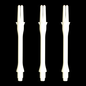 Slim white L-Shaft dart shafts in 37mm lengths Slim white L-Shaft dart shafts in 37mm lengths