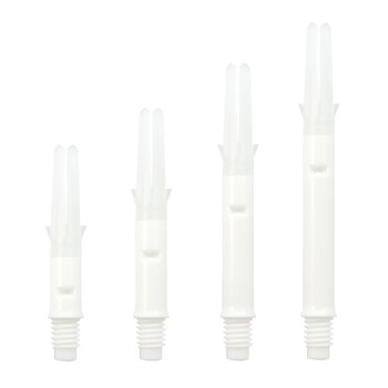 White Silent L-Shaft dart shafts in four lengths White Silent L-Shaft dart shafts in four lengths