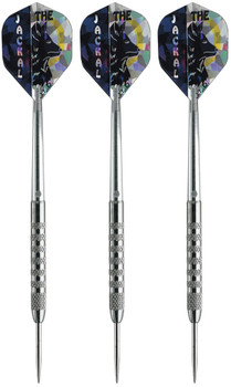 Viper Jackal steel tip darts with tungsten barrels and ribbed knurl Viper Jackal steel tip darts with tungsten barrels and ribbed knurl