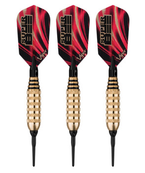 Viper Super Bee soft tip dart with slim flights and gold colored brass barrels Viper Super Bee soft tip dart with slim flights and gold colored brass barrels