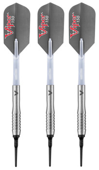 Viper V-Factor soft tip darts with edge-grooved silver tungsten barrels Viper V-Factor soft tip darts with edge-grooved silver tungsten barrels