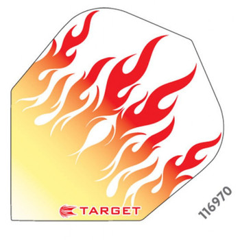 Target Pro 100 No 6 Shape Flights - Yellow, Orange and red flames Target Pro 100 No 6 Shape Flights - Yellow, Orange and red flames