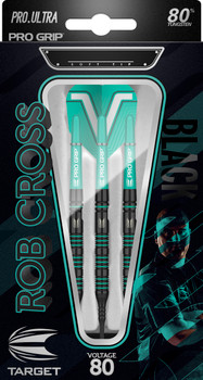 TARGET ROB CROSS VOLTAGE 80 BLACK SOFT TIP DARTS - 21GM TARGET ROB CROSS VOLTAGE 80 BLACK SOFT TIP DARTS - 21GM