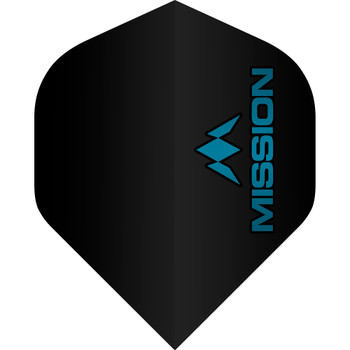 Mission Logo Flights - 100 Micron - UV Finish - No2 (Standard) - Black - Blue Logo Mission Logo Flights - 100 Micron - UV Finish - No2 (Standard) - Black - Blue Logo